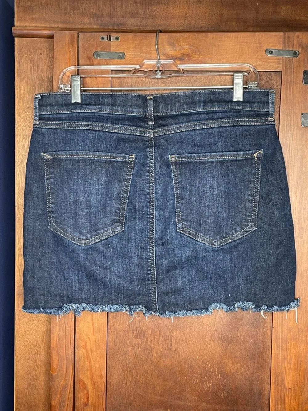 Express Dark Wash Denim Mini Skirt 10 Distressed Jean Skirt Y2K Casual Festival